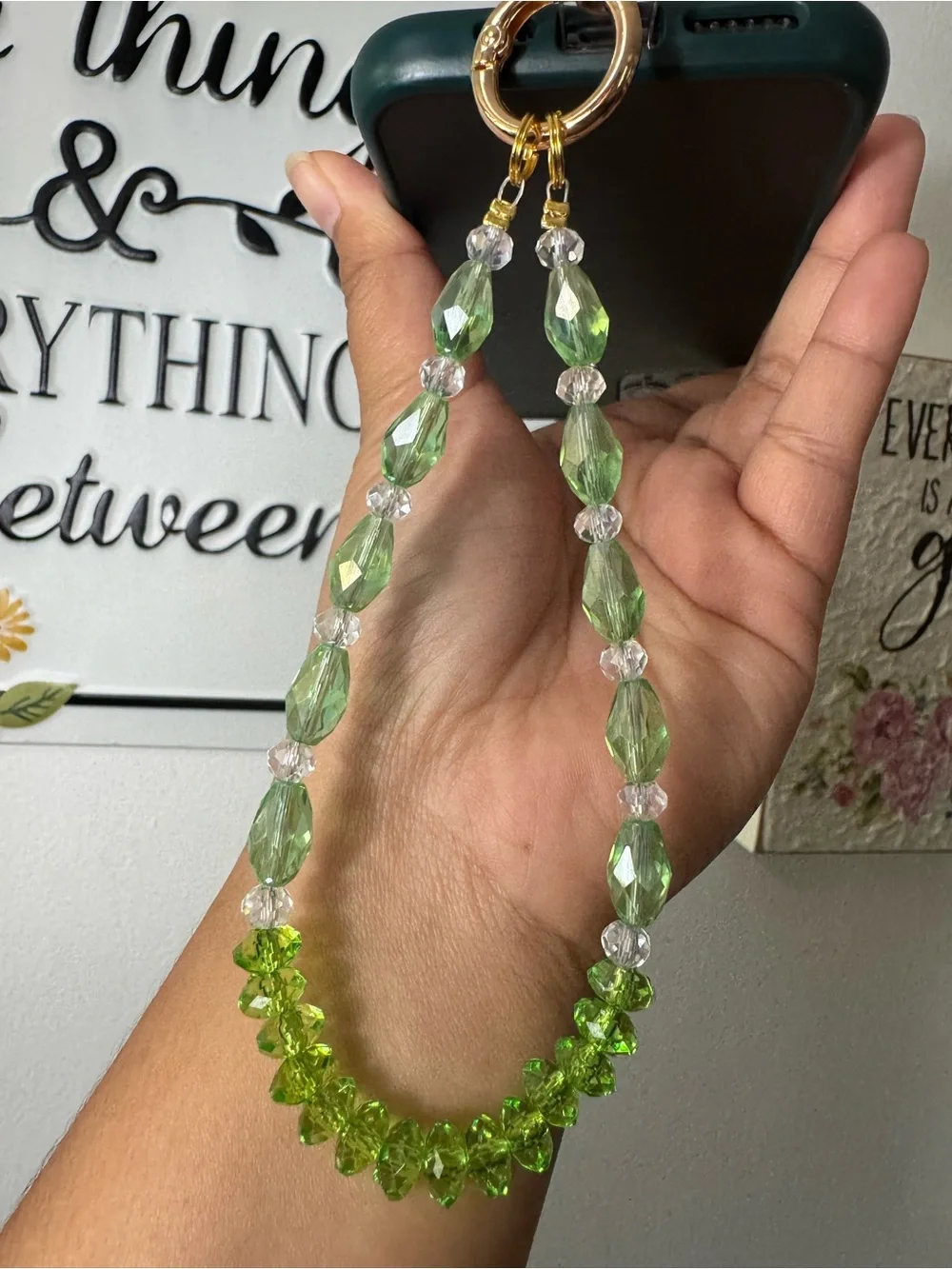 Bling Bling Crystal and Green Phone/Key/Bag Chain #P1080